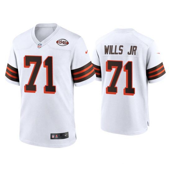 Cheap Men Cleveland Browns 71 Jedrick Wills Jr Nike White 1946 Collection Alternate Game NFL Jersey